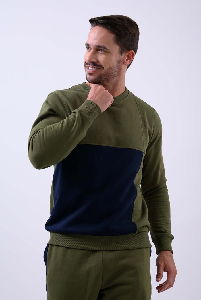 Crew Neck Colour Block Sweatshirt