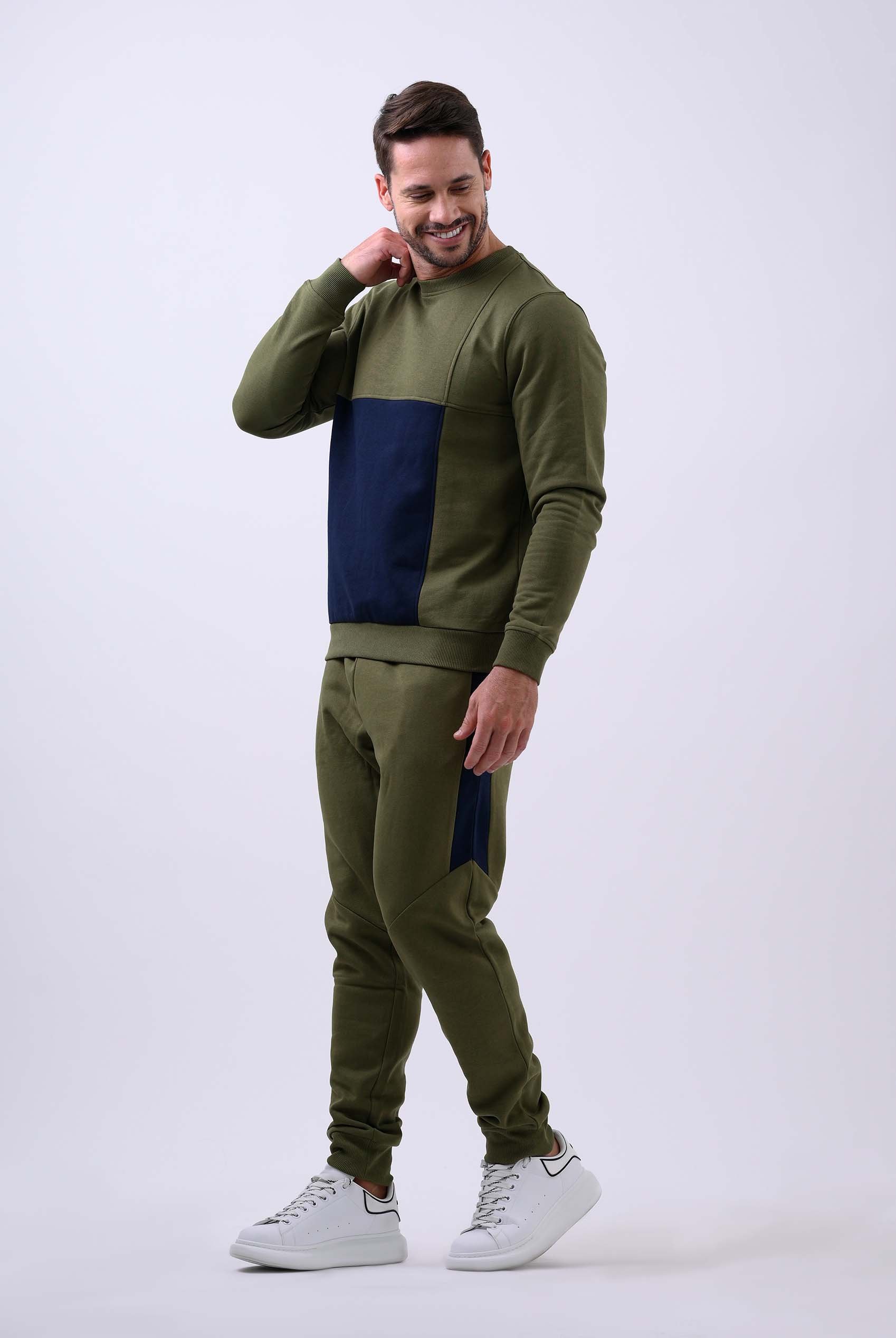 Crew Neck Colour Block Sweatshirt