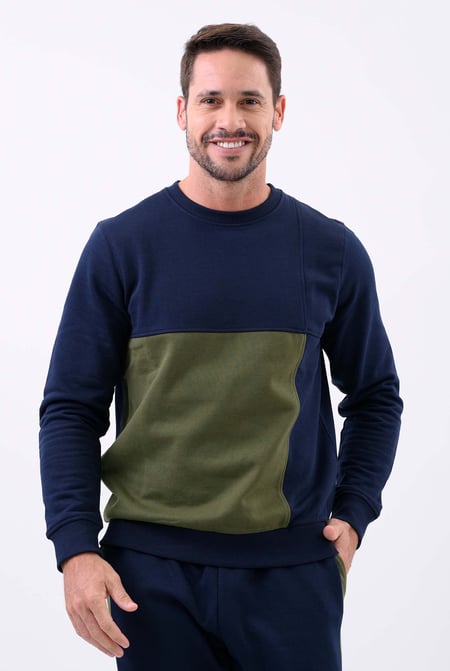 White Crew Neck Colour Block Sweatshirt