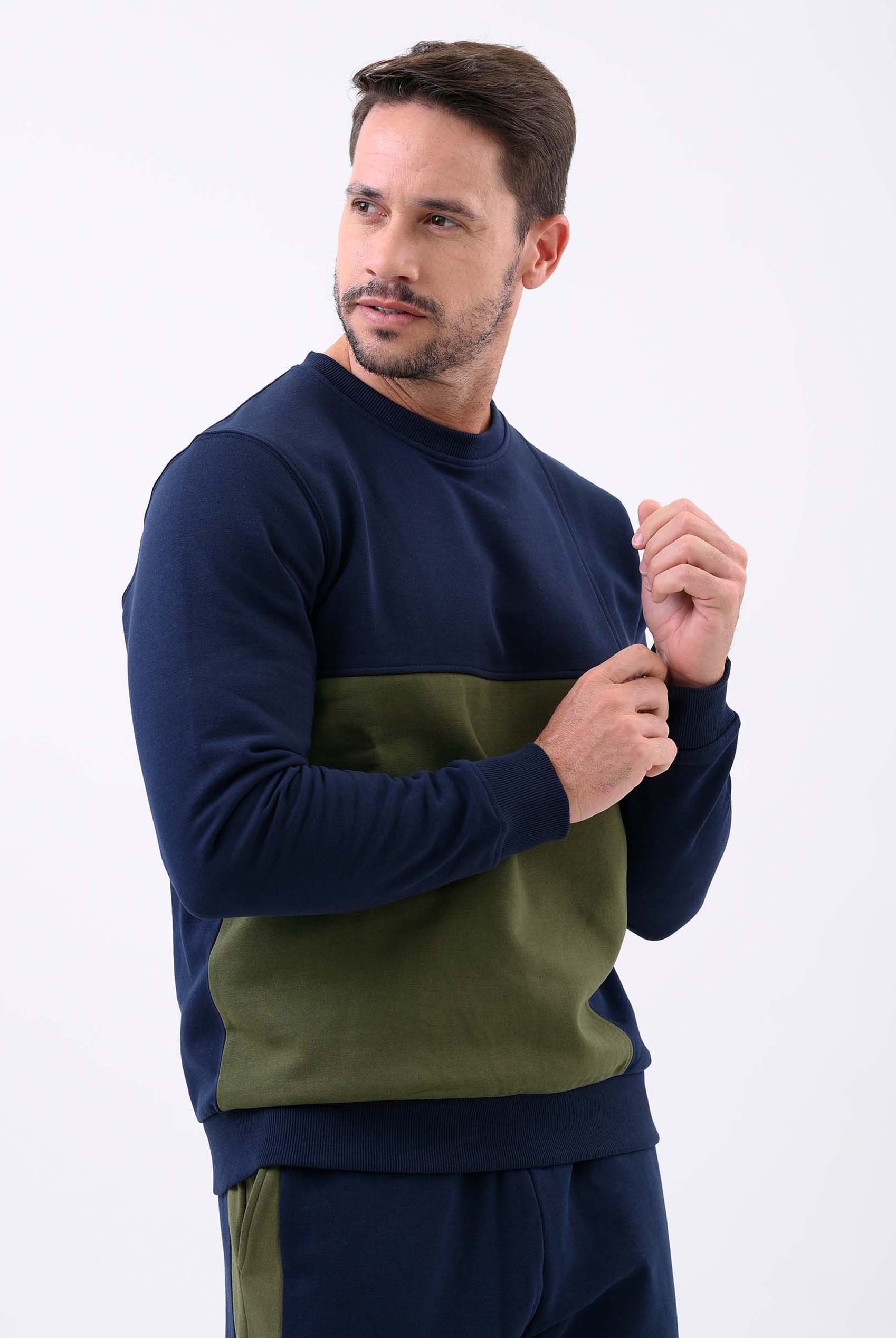 Crew Neck Colour Block Sweatshirt
