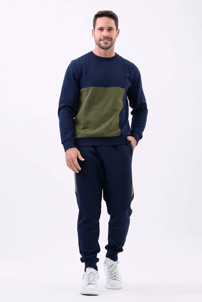 Crew Neck Colour Block Sweatshirt