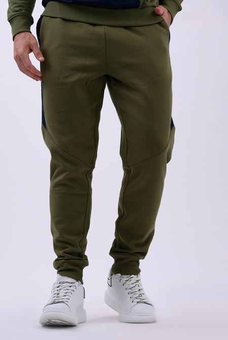 White Colour Block Jersey Track Jogger