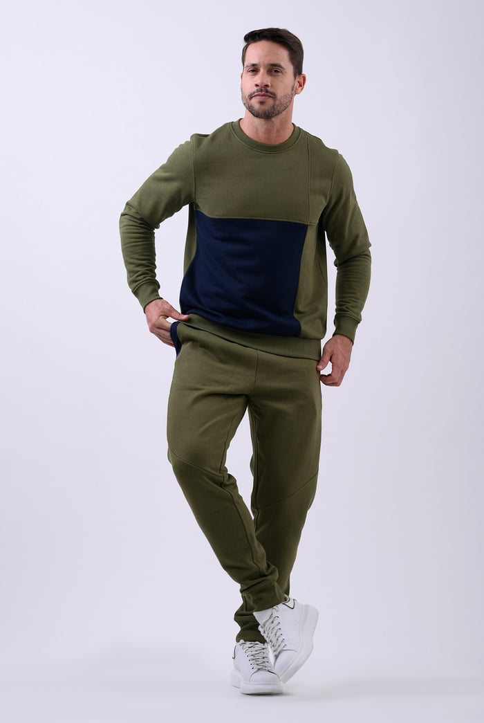 Colour Block Jersey Track Jogger