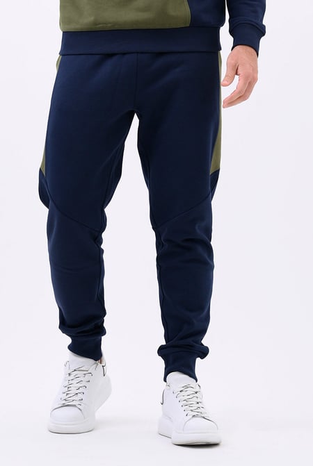 White Colour Block Jersey Track Jogger