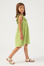 Girls Square Neck Ruffle Sleeve Dress