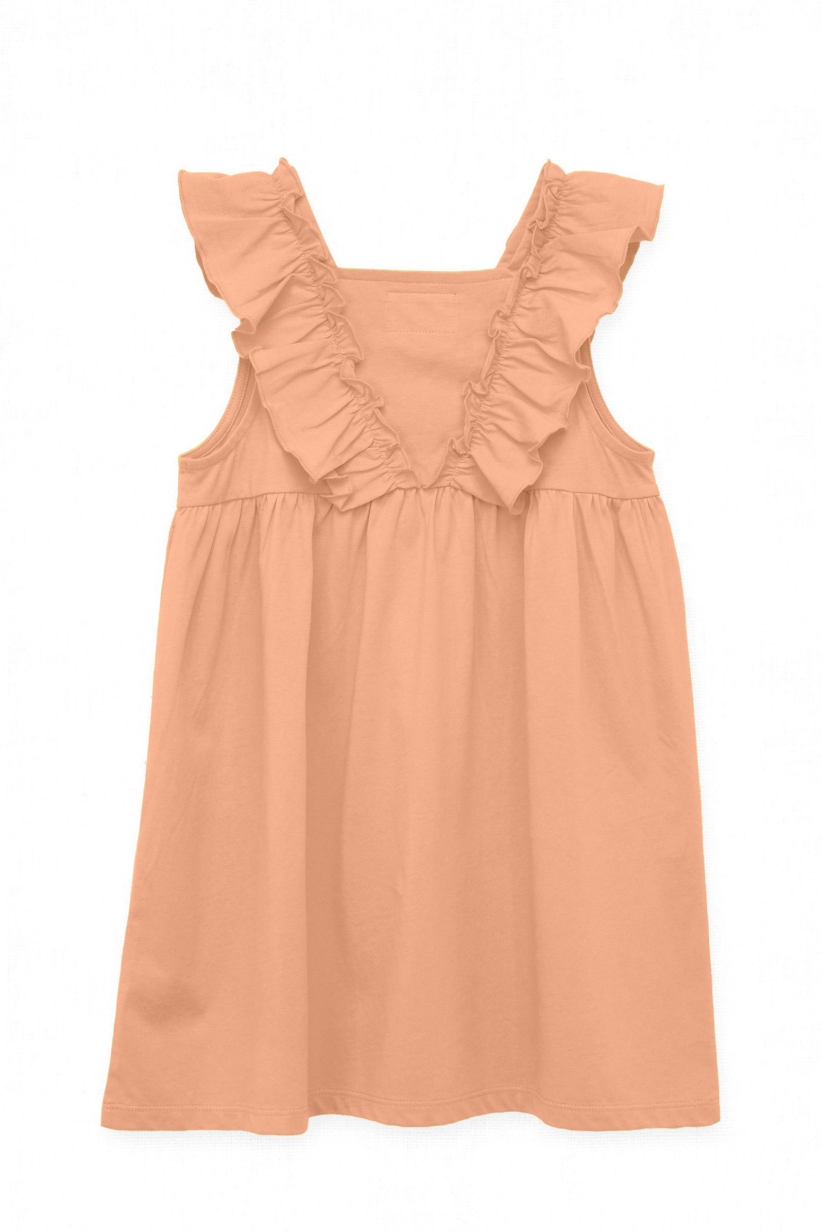 Girls Square Neck Ruffle Sleeve Dress