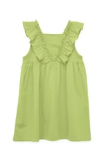 Girls Square Neck Ruffle Sleeve Dress