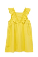 Girls Square Neck Ruffle Sleeve Dress