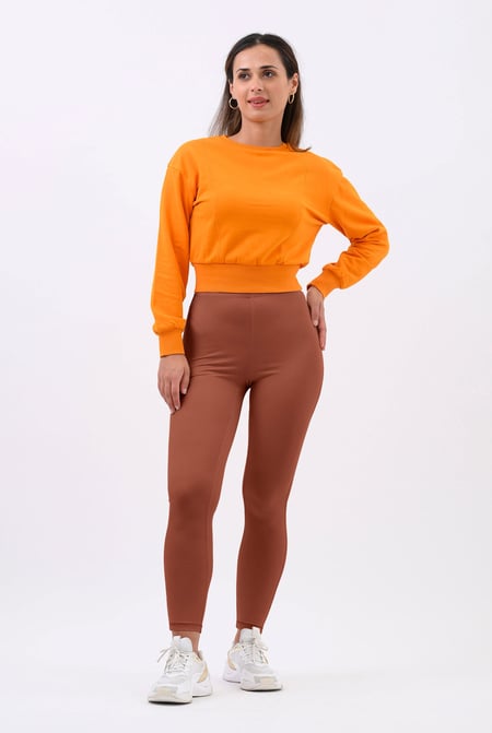 Womens Cream High Waist Ribbed Leggings