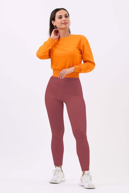 Womens Cream High Waist Ribbed Leggings