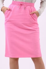Split Back Terry Midi Skirt