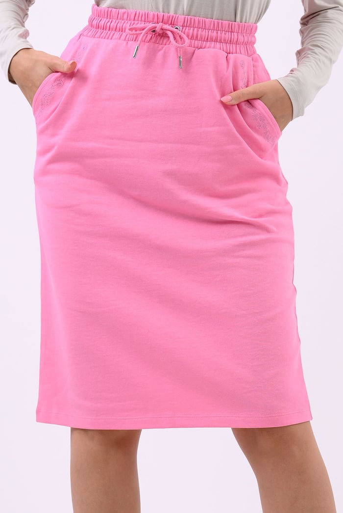 Split Back Terry Midi Skirt