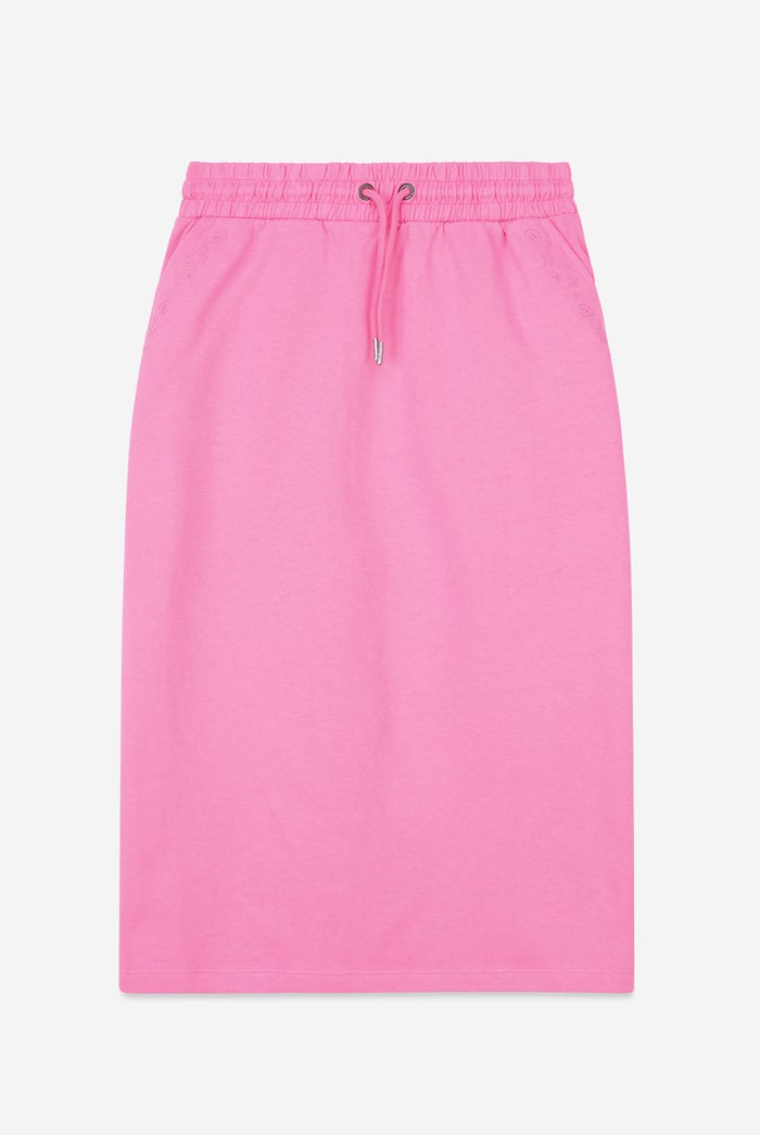Split Back Terry Midi Skirt