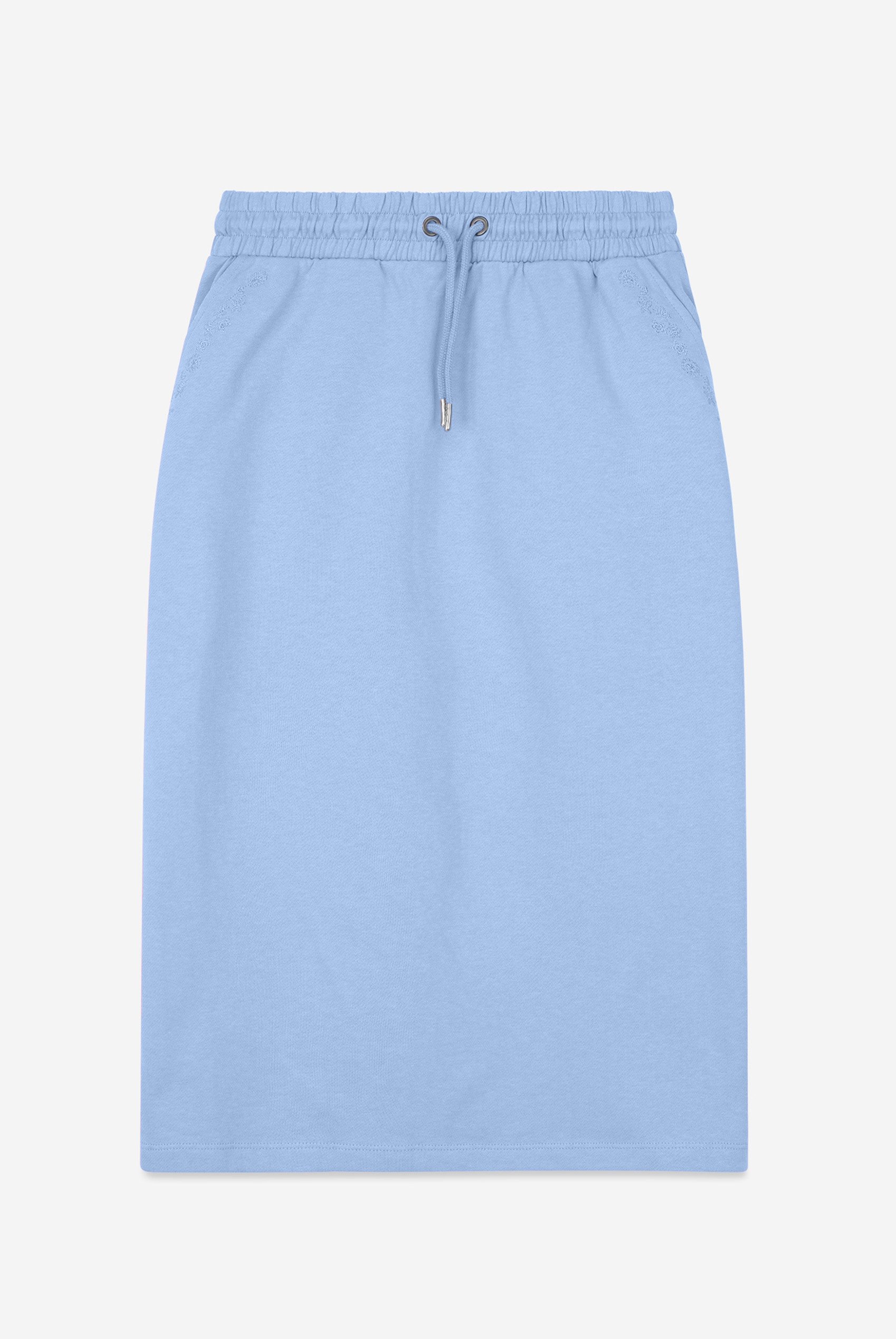 Split Back Terry Midi Skirt