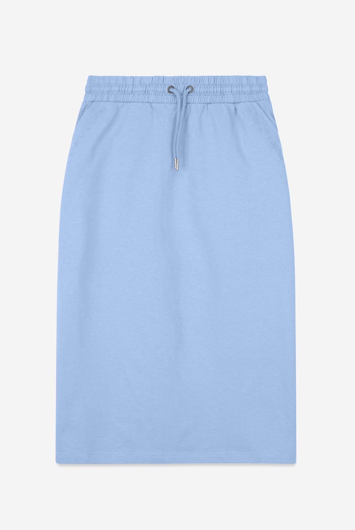 Split Back Terry Midi Skirt