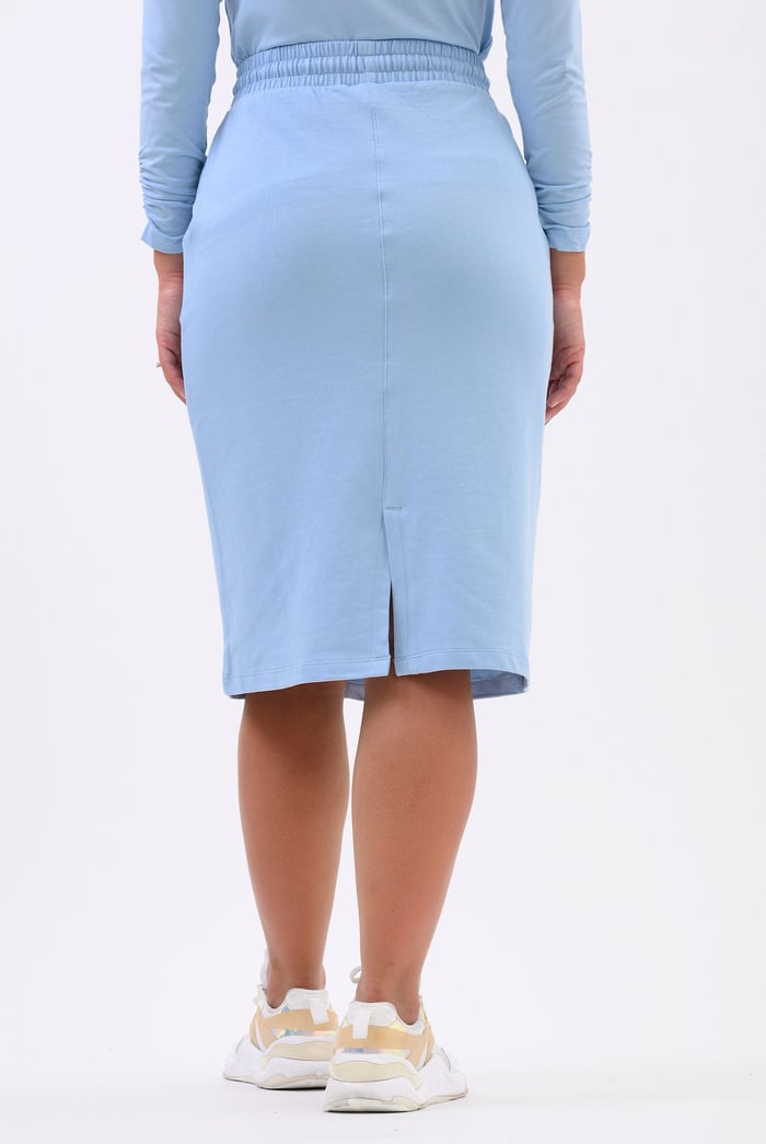 Split Back Terry Midi Skirt