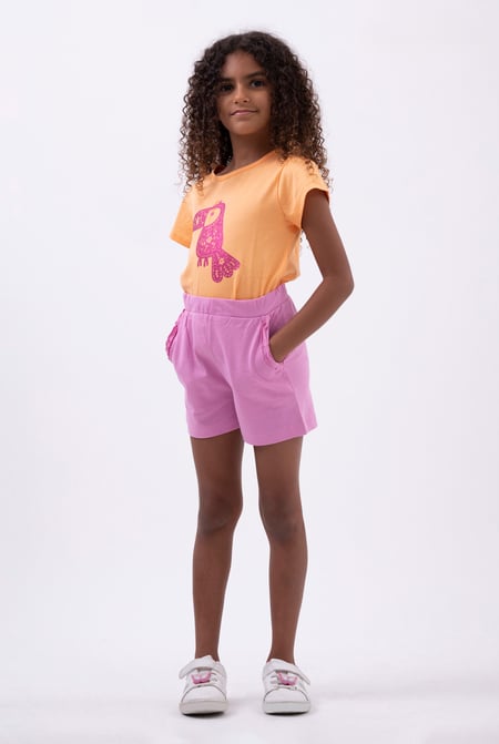 Pink Frilly Pocket Jersey Shorts