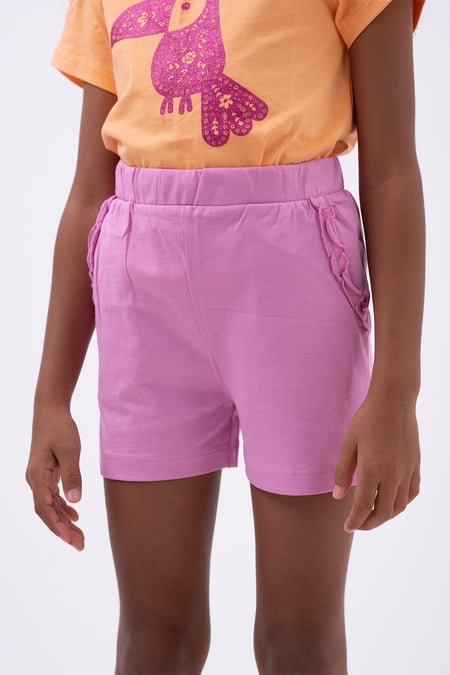 Pink Frilly Pocket Jersey Shorts