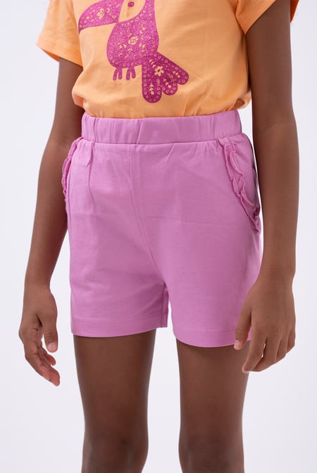 Pink Frilly Pocket Jersey Shorts