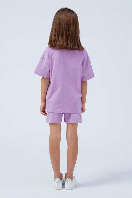 Purple Frilly Pocket Jersey Shorts