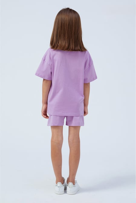 Purple Frilly Pocket Jersey Shorts