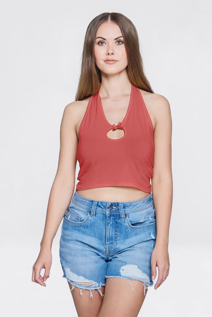 Halter Neck Crop Tank Top