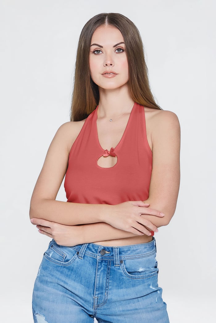 Halter Neck Crop Tank Top