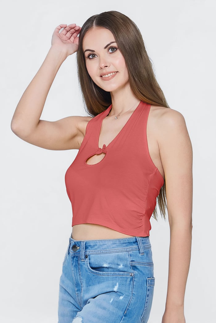 Halter Neck Crop Tank Top
