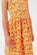 Strappy Floral Printed Jersey Dress