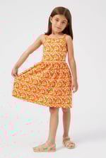 Strappy Floral Printed Jersey Dress