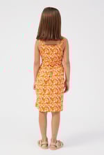 Strappy Floral Printed Jersey Dress