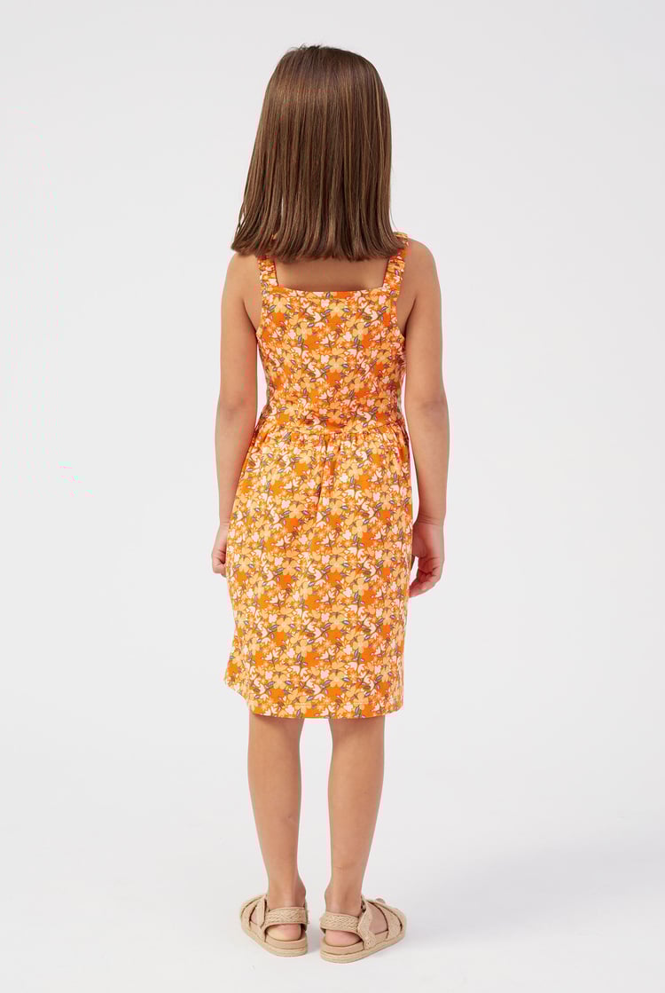 Strappy Floral Printed Jersey Dress