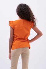 Girls Top With Broderie Ruffle