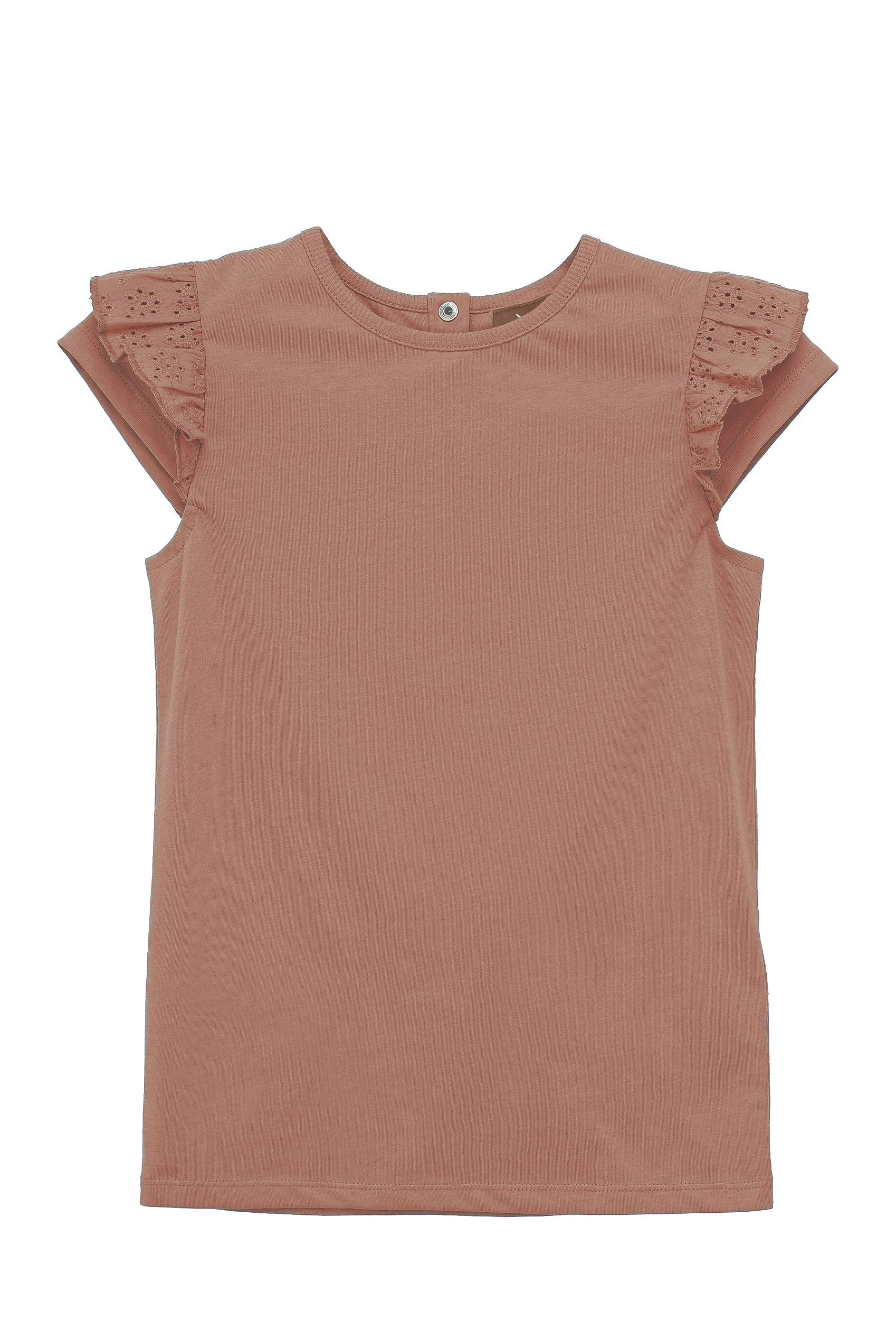 Girls Top With Broderie Ruffle