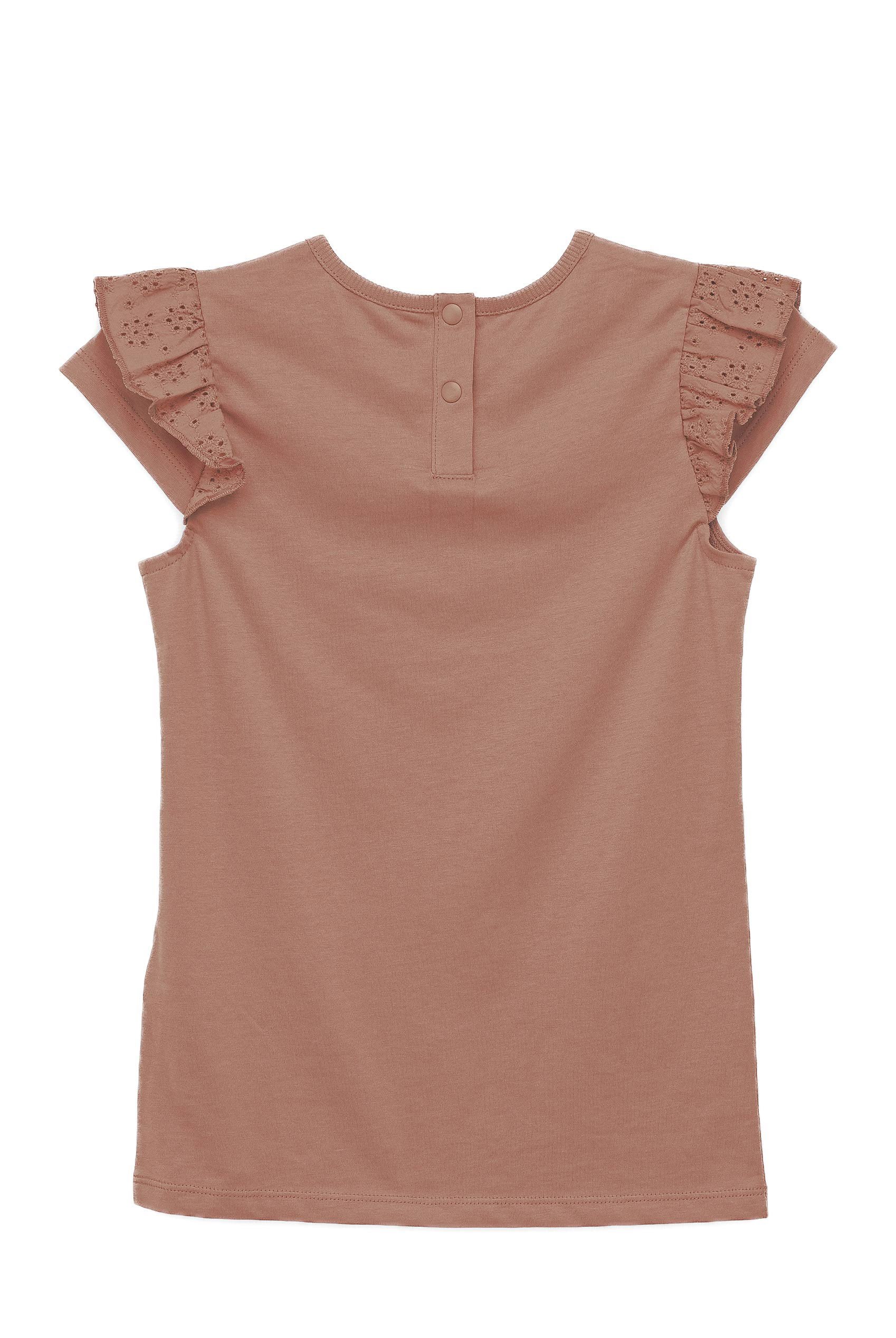 Girls Top With Broderie Ruffle