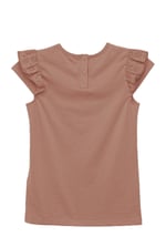 Girls Top With Broderie Ruffle
