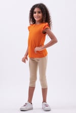Girls Top With Broderie Ruffle