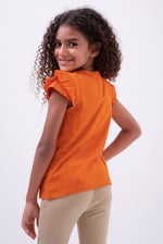 Girls Top With Broderie Ruffle