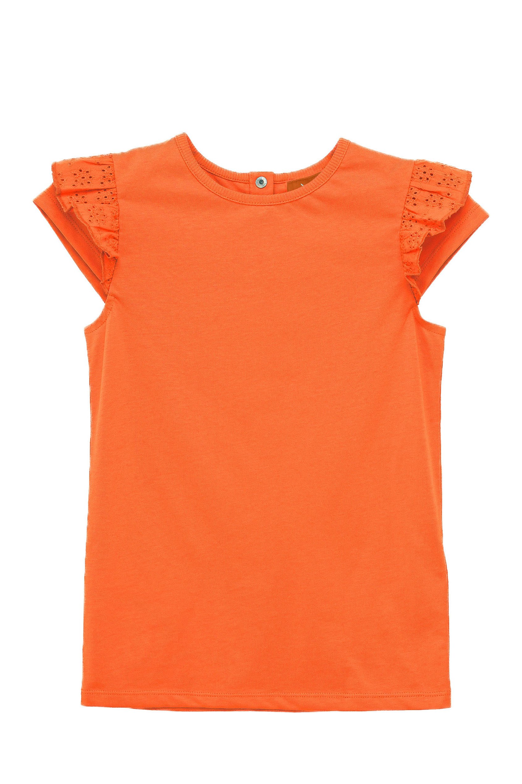 Girls Top With Broderie Ruffle