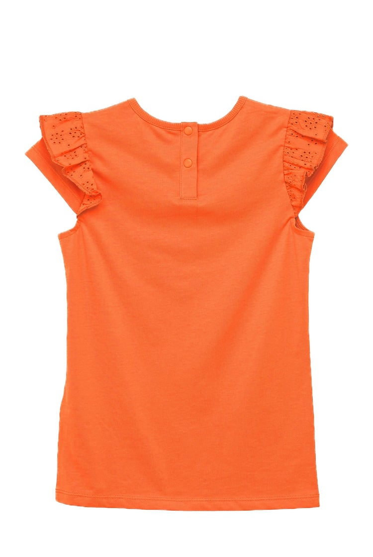 Girls Top With Broderie Ruffle