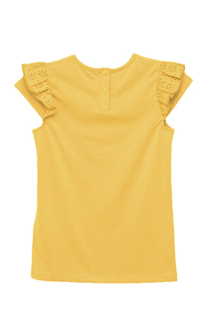 Girls Top With Broderie Ruffle