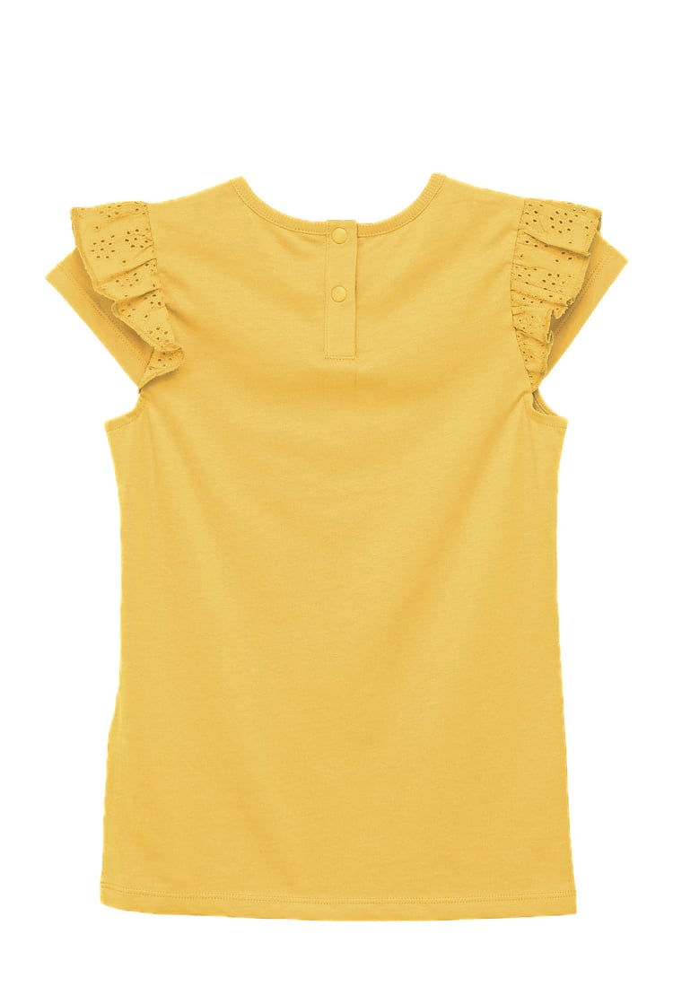 Girls Top With Broderie Ruffle