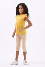 Girls Top With Broderie Ruffle