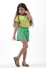 Double Layer Sunny Glitter Printed T-Shirt