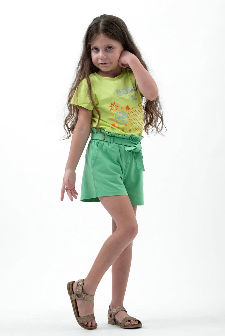 Double Layer Sunny Glitter Printed T-Shirt