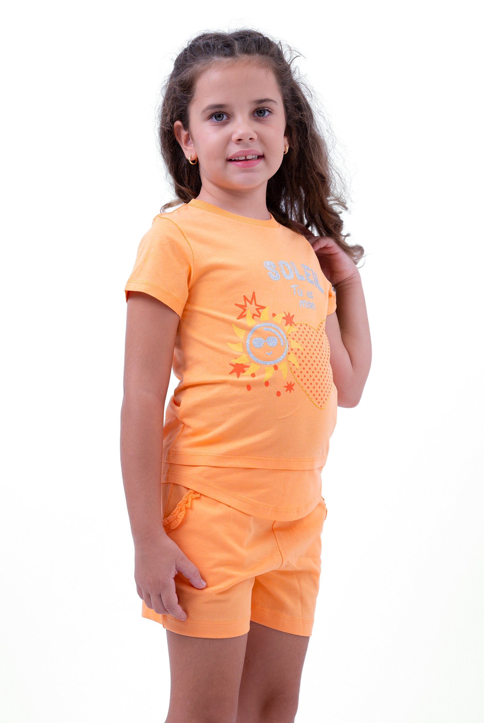 Double Layer Sunny Glitter Printed T-Shirt