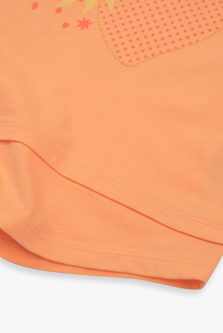 Double Layer Sunny Glitter Printed T-Shirt