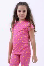 Girls Sun Flower Print Pyjama Set