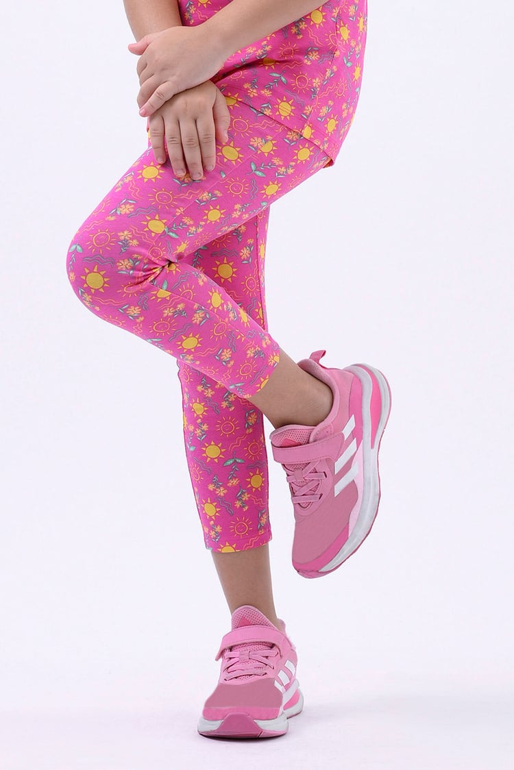 Girls Sun Flower Print Pyjama Set