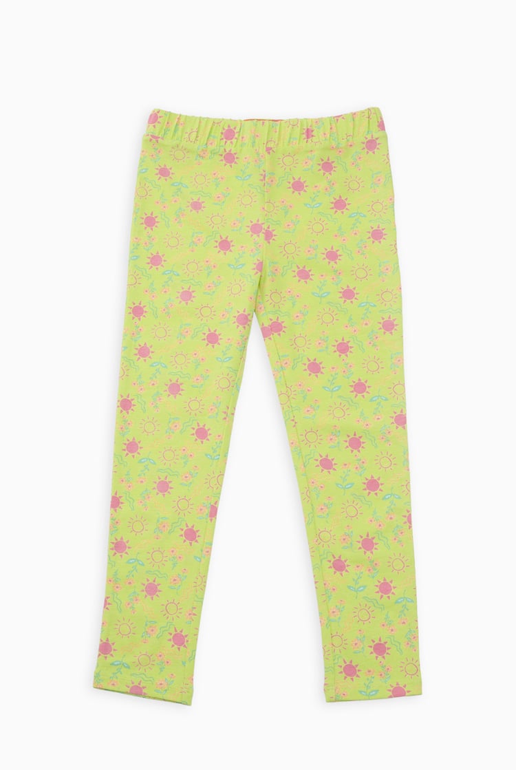 Girls Sun Flower Print Pyjama Set